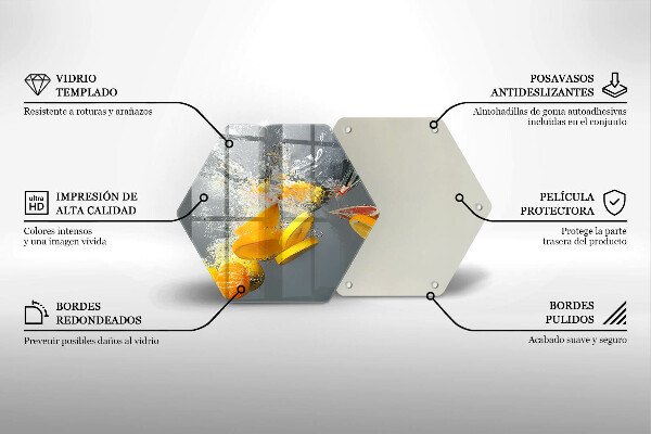 Skärbräda glas sexhörning Citroner i vatten
