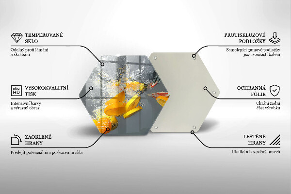Skärbräda glas sexhörning Citroner i vatten