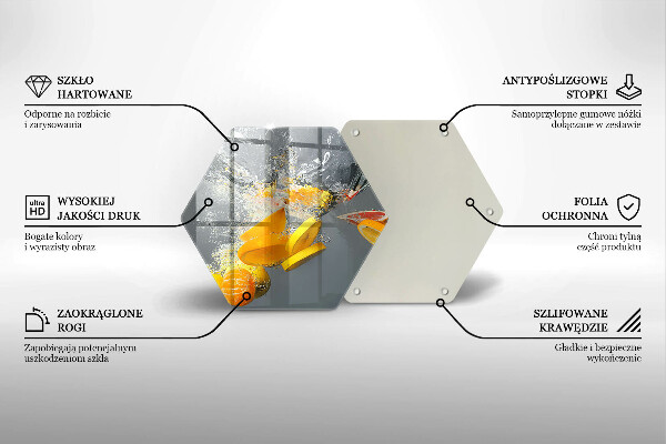 Skärbräda glas sexhörning Citroner i vatten