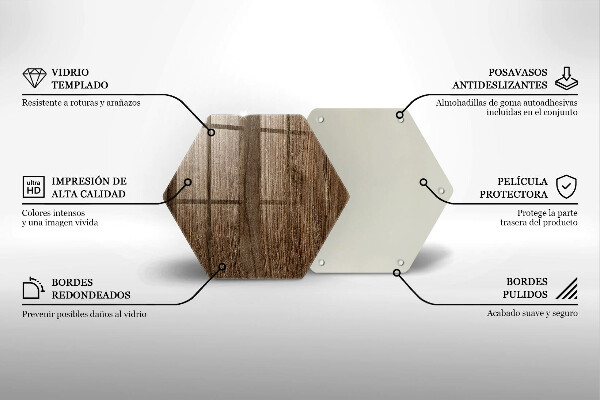 Skärbräda glas sexhörning Trästruktur