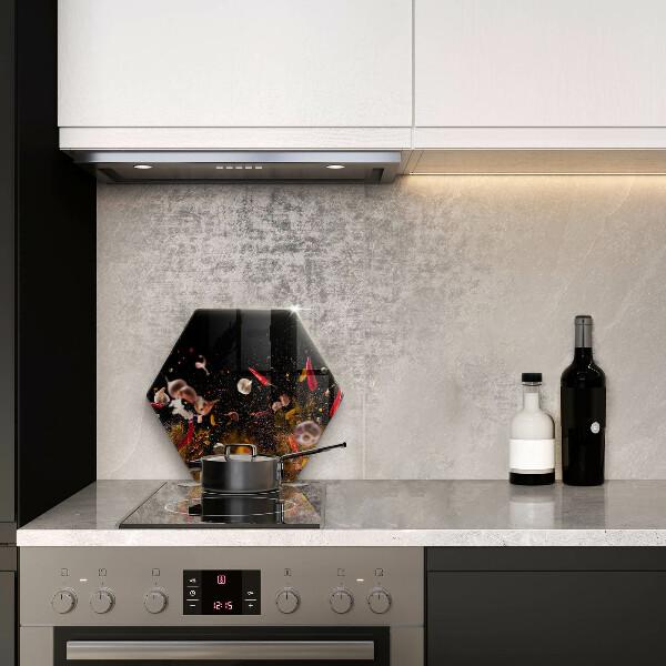 Skärbräda glas sexhörning Heta kryddor