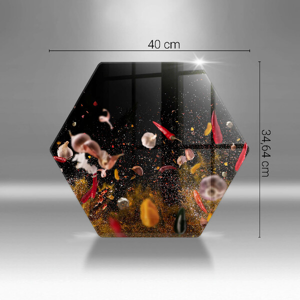 Skärbräda glas sexhörning Heta kryddor