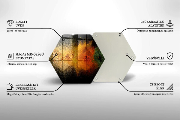 Skärbräda glas sexhörning Färgglada kryddor