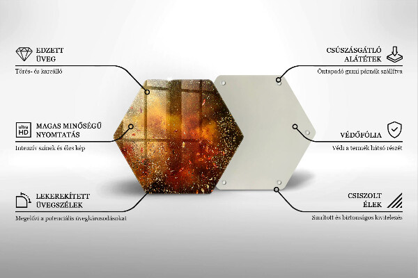 Skärbräda glas sexhörning Färgglada kryddor