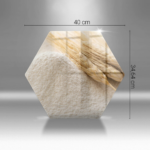 Skärbräda glas sexhörning Mjöl och ax av säd