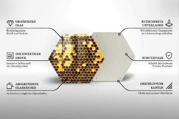 Skärbräda glas sexhörning Vaxkaka