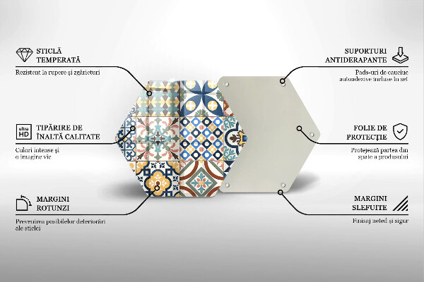 Skärbräda glas sexhörning Dekorativa plattor