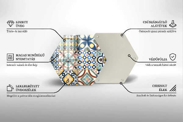 Skärbräda glas sexhörning Dekorativa plattor