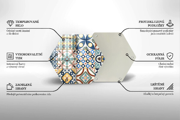 Skärbräda glas sexhörning Dekorativa plattor