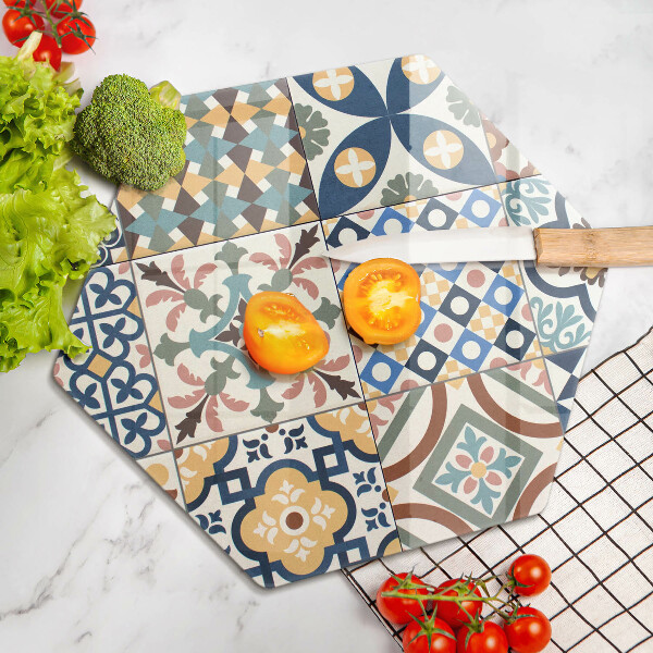 Skärbräda glas sexhörning Dekorativa plattor