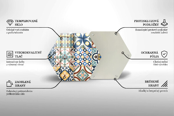 Skärbräda glas sexhörning Dekorativa plattor