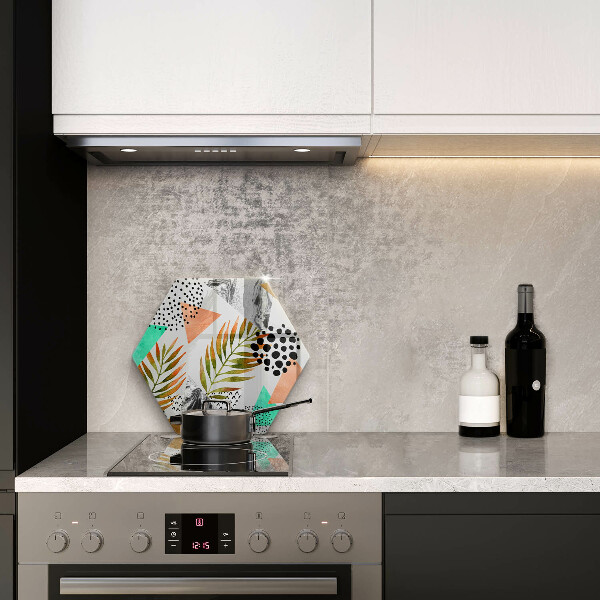 Skärbräda glas sexhörning Boho löv mönster