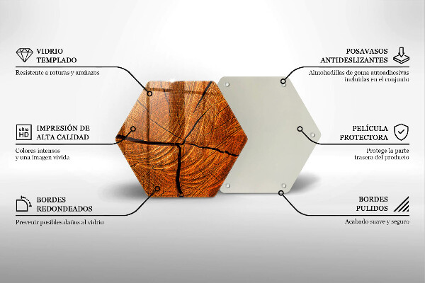 Skärbräda glas sexhörning Trästamstruktur