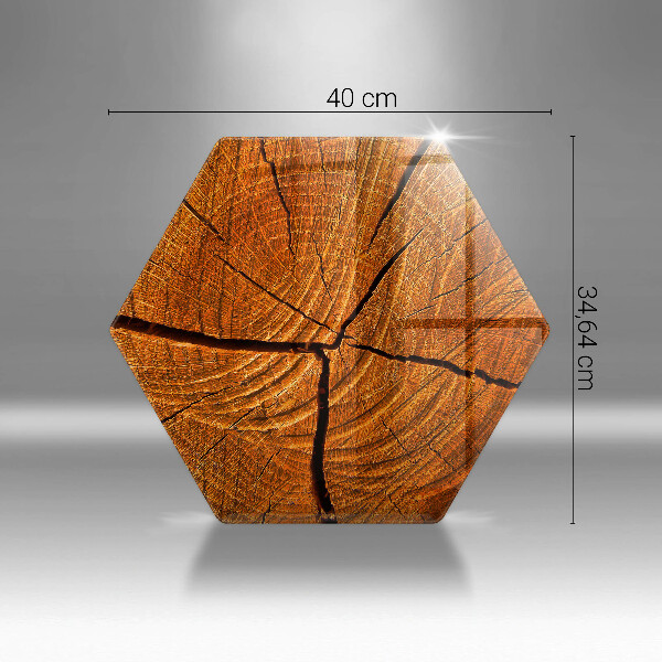 Skärbräda glas sexhörning Trästamstruktur