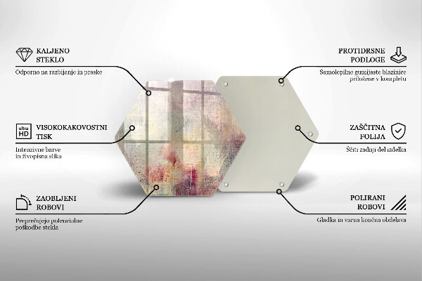 Skärbräda glas sexhörning Måla textur bakgrund