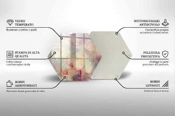 Skärbräda glas sexhörning Måla textur bakgrund