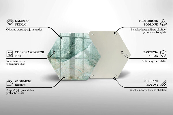 Skärbräda glas sexhörning Stenstruktur