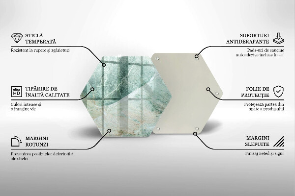 Skärbräda glas sexhörning Stenstruktur