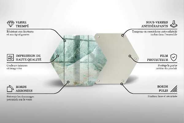 Skärbräda glas sexhörning Stenstruktur