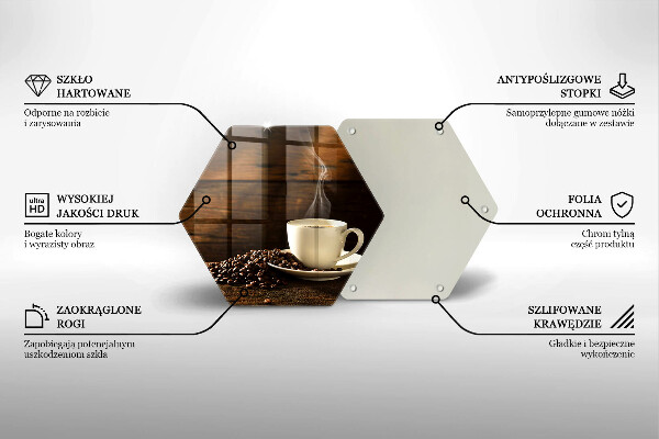 Skärbräda glas sexhörning Kaffekopp i trä