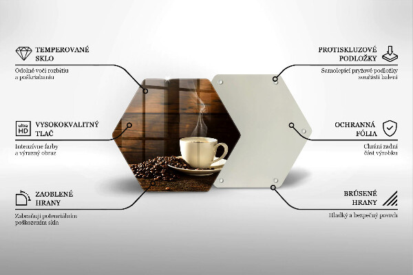 Skärbräda glas sexhörning Kaffekopp i trä