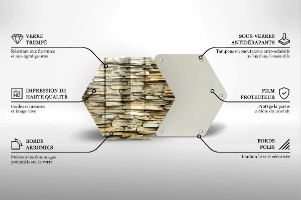 Skärbräda glas sexhörning Dekorativa stenar