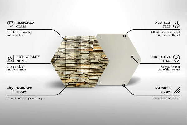 Skärbräda glas sexhörning Dekorativa stenar