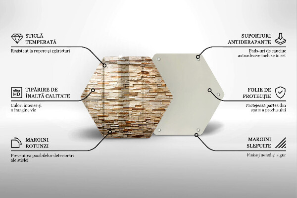 Skärbräda glas sexhörning Textur av dekorativa stenar