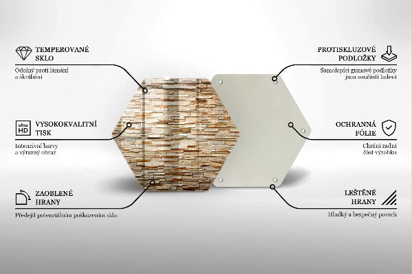 Skärbräda glas sexhörning Textur av dekorativa stenar
