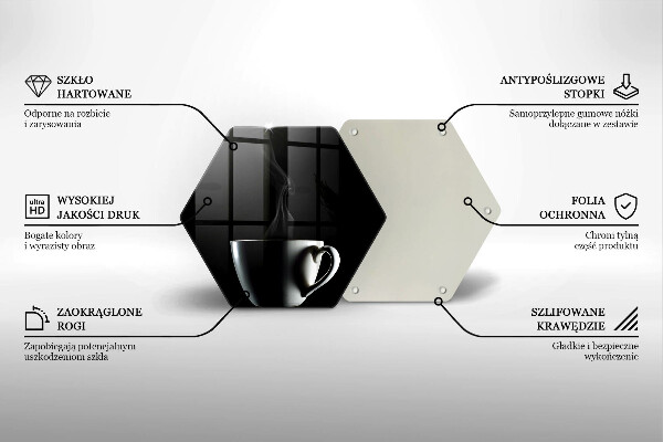 Skärbräda glas sexhörning En kopp te
