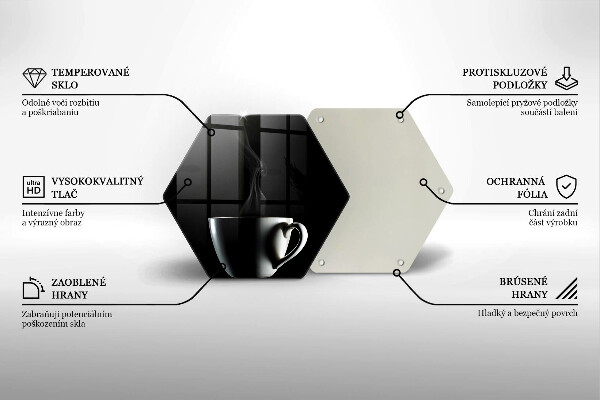 Skärbräda glas sexhörning En kopp te