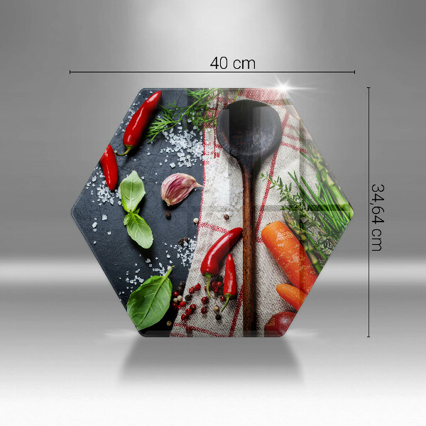 Skärbräda glas sexhörning Köksmat