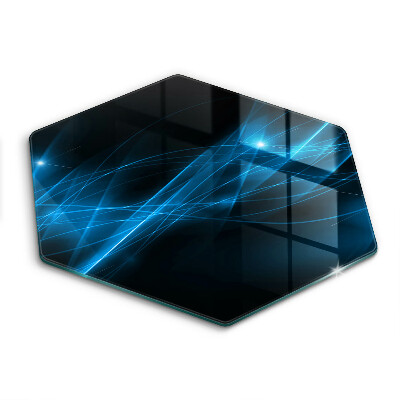 Skärbräda glas sexhörning Abstrakt blå rök