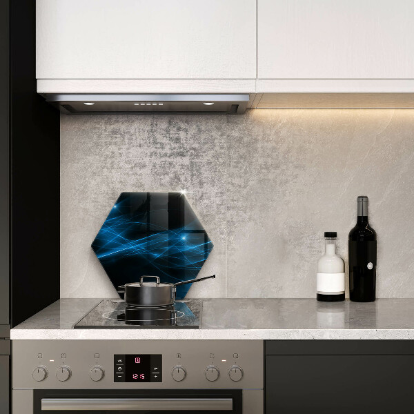 Skärbräda glas sexhörning Abstrakt blå rök