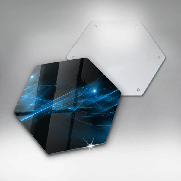 Skärbräda glas sexhörning Abstrakt blå rök