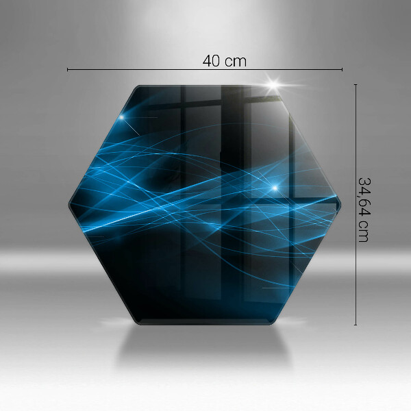 Skärbräda glas sexhörning Abstrakt blå rök