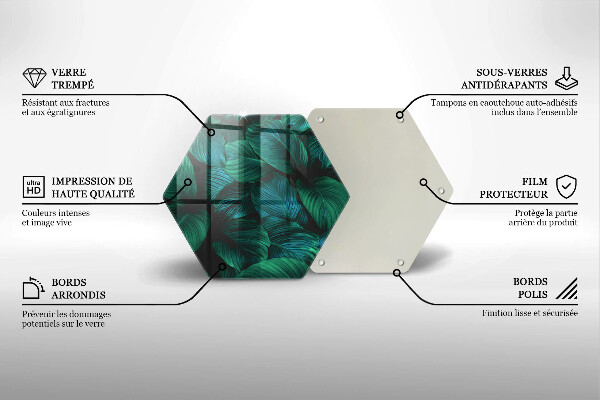 Skärbräda glas sexhörning Djungellöv