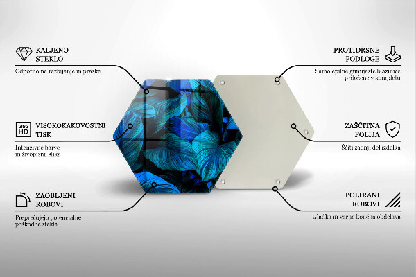 Skärbräda glas sexhörning Djungel vegetation löv