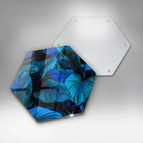 Skärbräda glas sexhörning Djungel vegetation löv