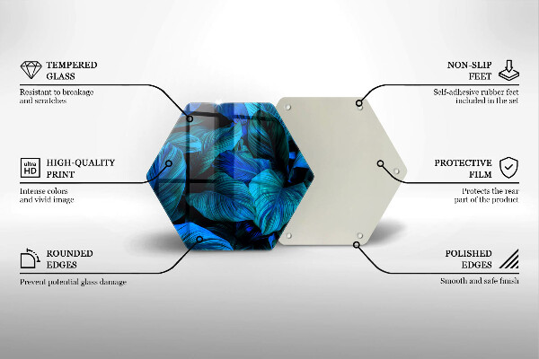 Skärbräda glas sexhörning Djungel vegetation löv