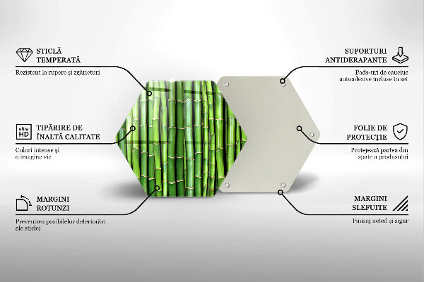 Skärbräda glas sexhörning Natur bambu