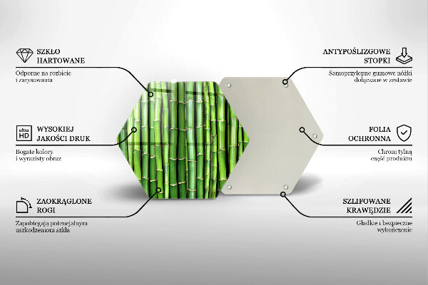 Skärbräda glas sexhörning Natur bambu