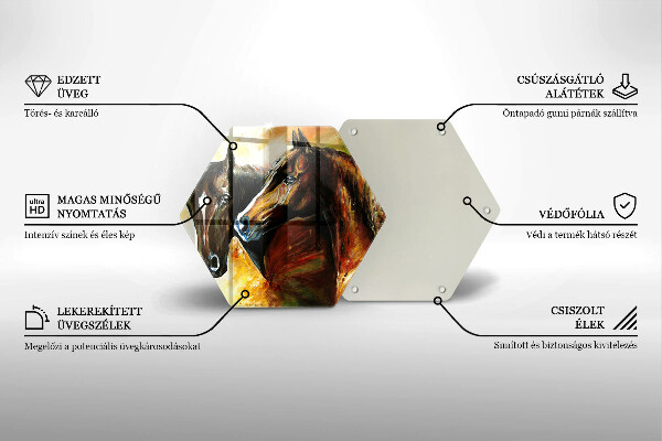 Skärbräda glas sexhörning Djur hästar
