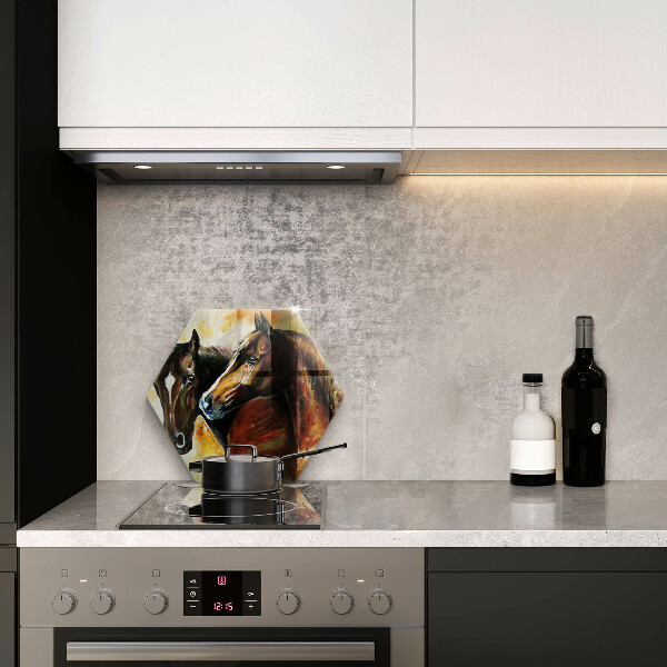 Skärbräda glas sexhörning Djur hästar