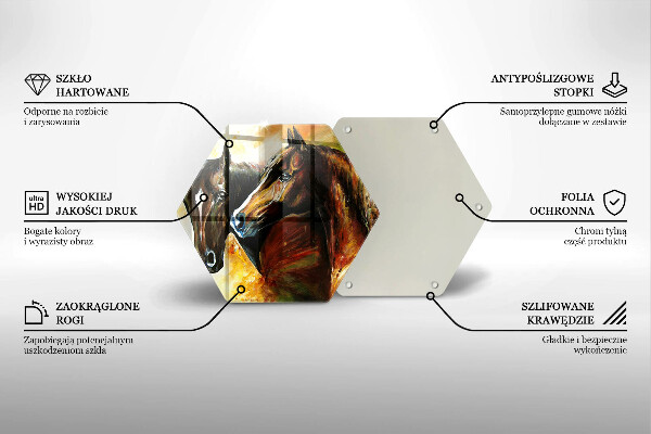 Skärbräda glas sexhörning Djur hästar