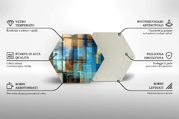 Skärbräda glas sexhörning Målad bakgrund