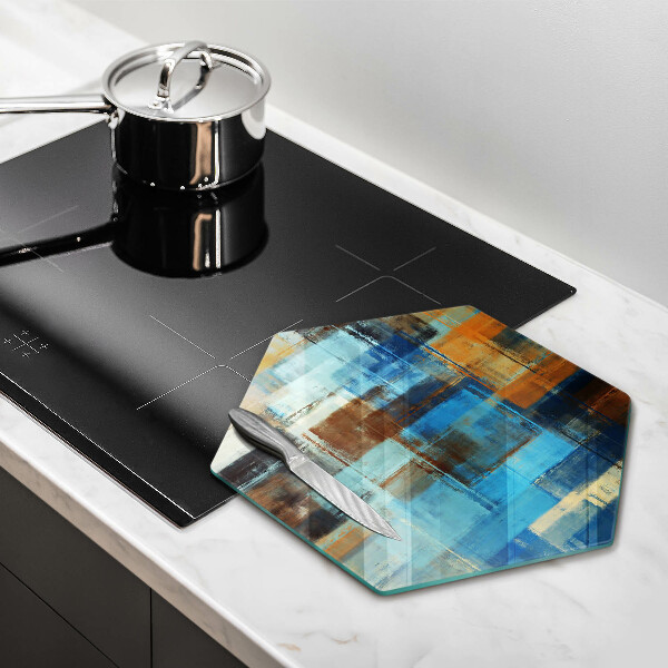 Skärbräda glas sexhörning Målad bakgrund