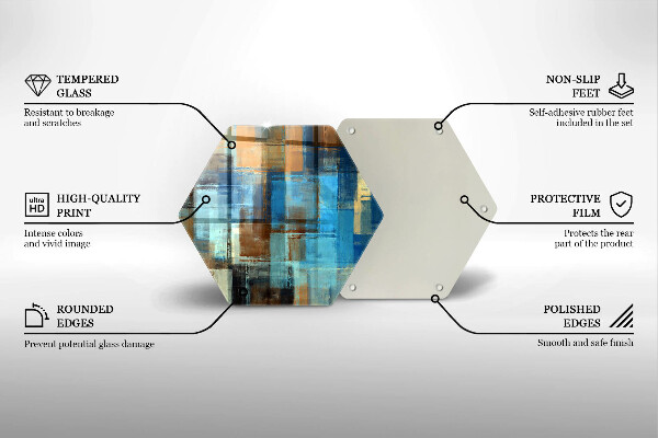 Skärbräda glas sexhörning Målad bakgrund
