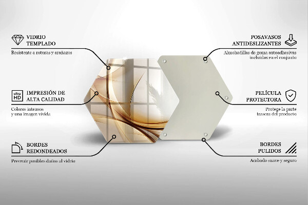 Skärbräda glas sexhörning Abstrakta former