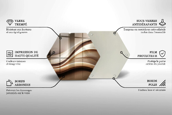 Skärbräda glas sexhörning Abstraktion mjuka linjer